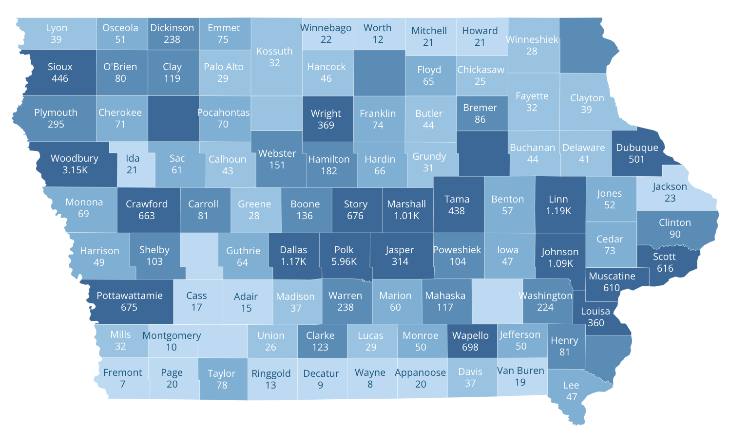 COVID-19 County Case Count - June 29, 2020